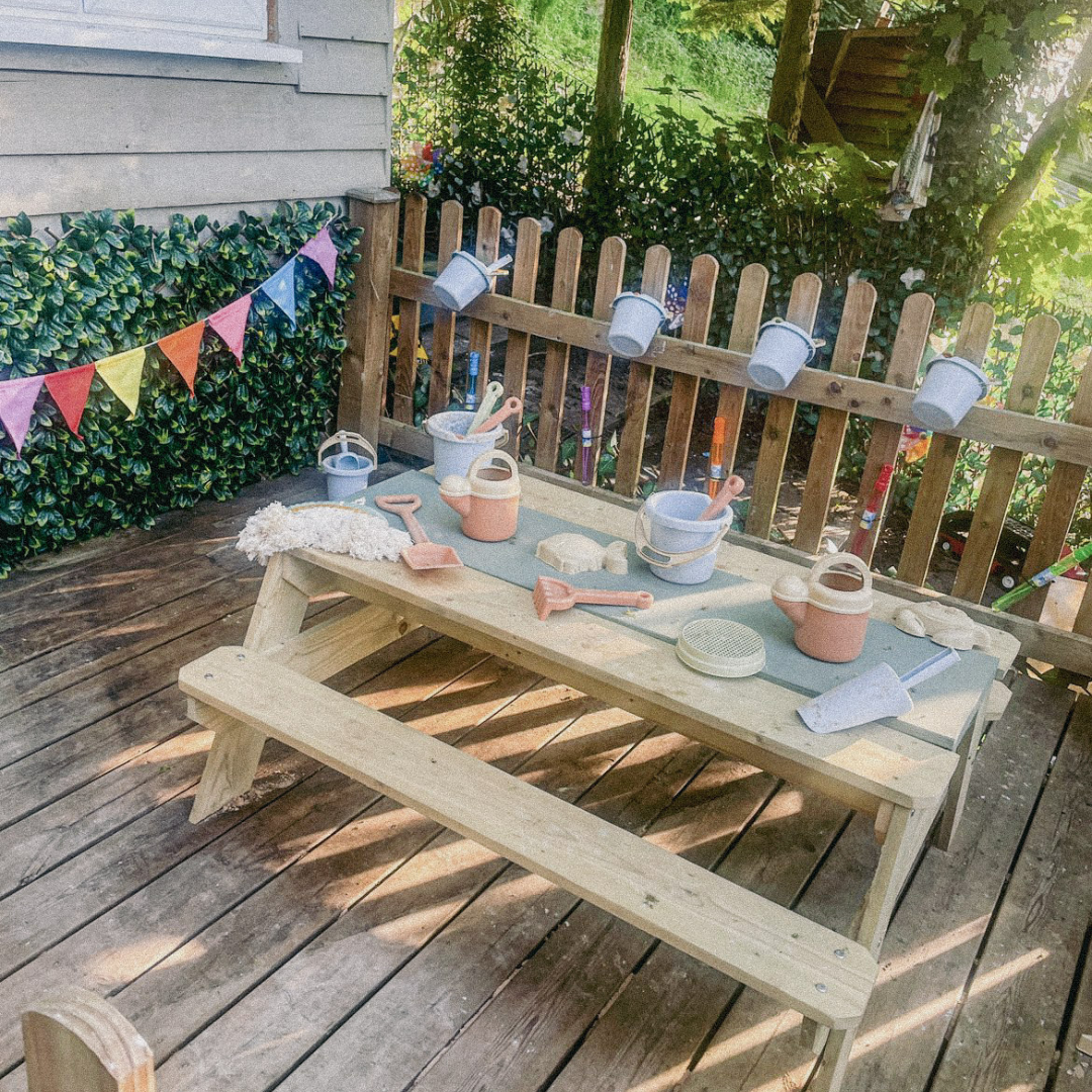 Triple Sensory Picnic Bench - Outdoor