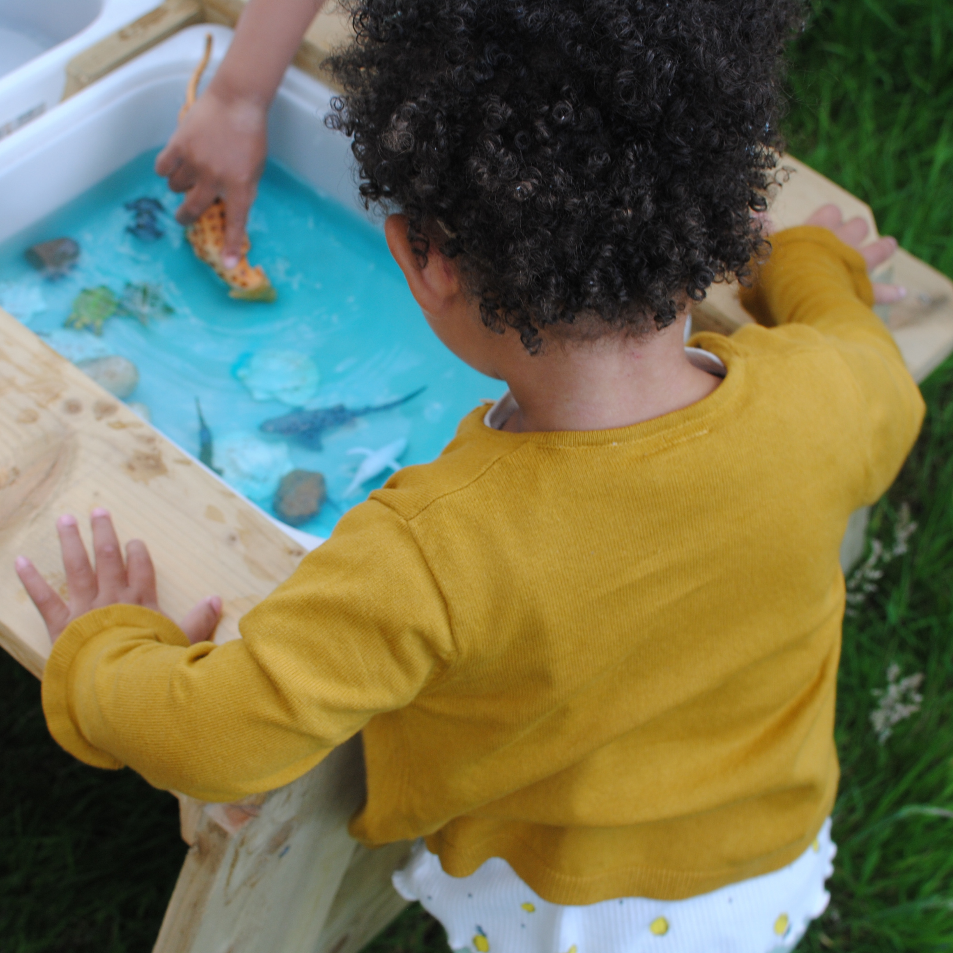 Double Sensory Picnic Bench - Outdoor