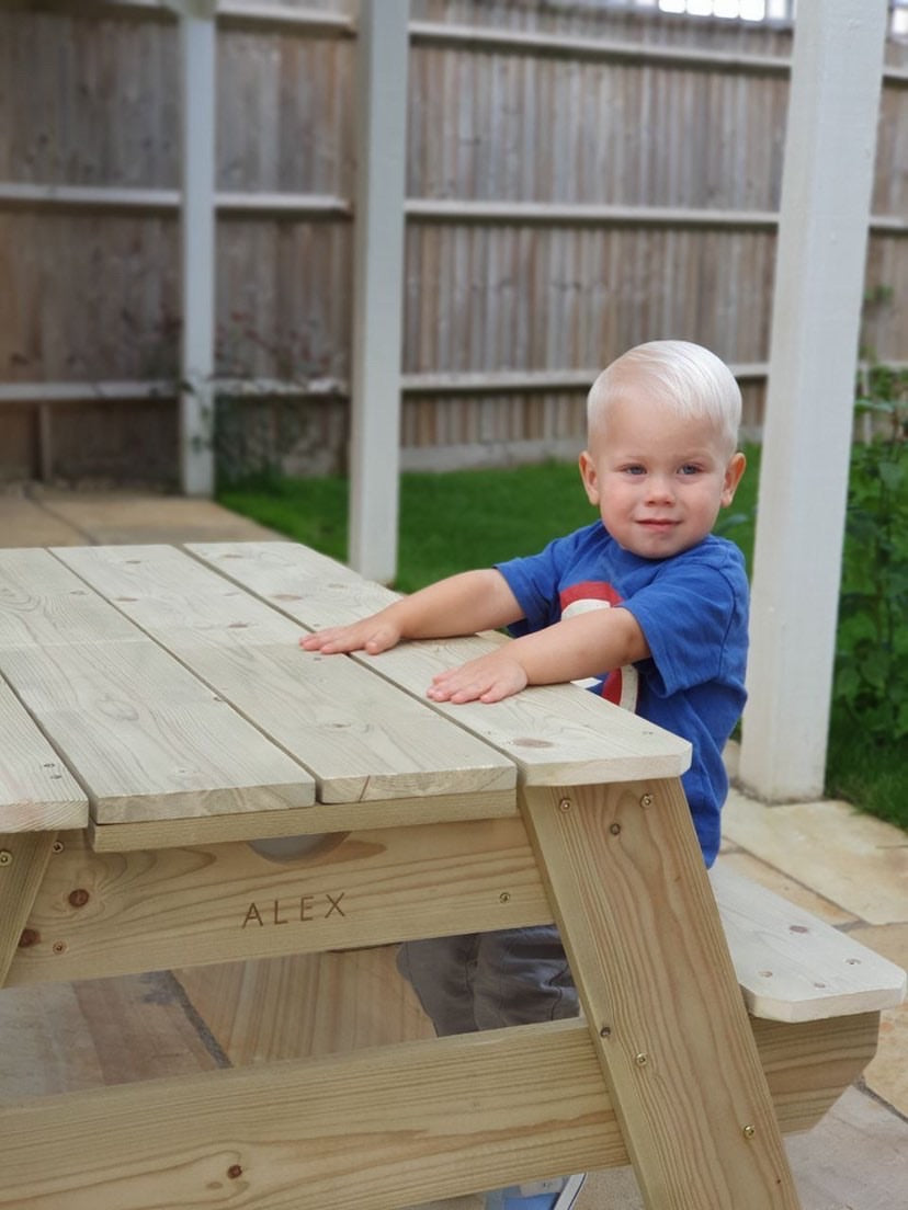 Double Sensory Picnic Bench - Outdoor